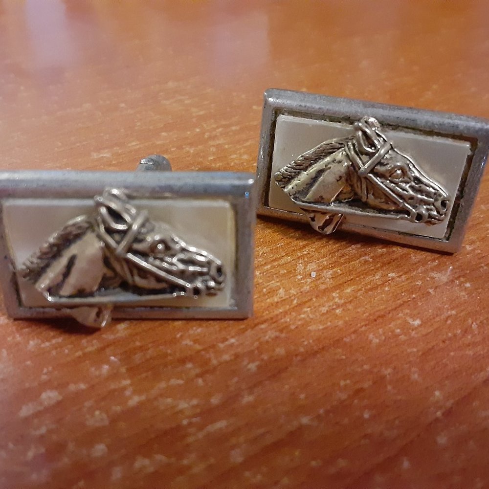 Vintage Horse Head Cuff Links
